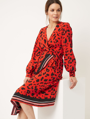 Red Leopard Print Dress